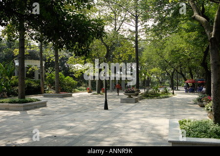 Shamian Dao Surface du Sable Island, Guangzhou, Chine. Banque D'Images