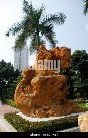 Sculpture, Shamian Dao Surface du Sable Island, Guangzhou, Chine. Banque D'Images