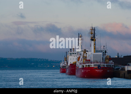 Les navires sur le fleuve Saint-Laurent à Québec, province de Québec, Canada. Banque D'Images