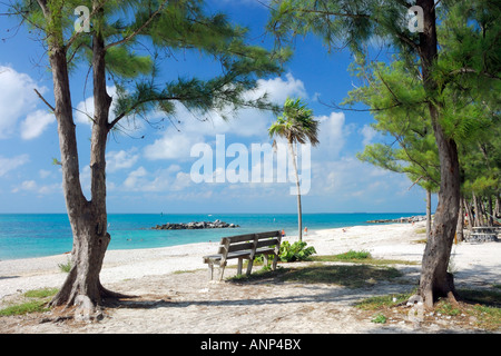 La plage publique de Fort Zachary Taylor State Historic Park à Key West en Floride USA Banque D'Images