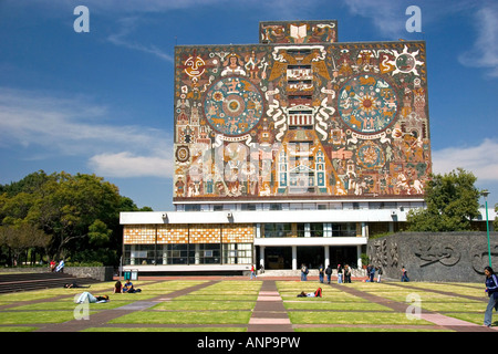 La Bibliothèque centrale sur le campus de l'Université autonome nationale du Mexique à Mexico Mexique Banque D'Images