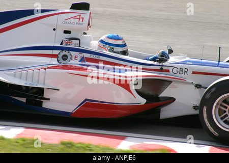 Le pilote de l'équipe Grande-bretagne Robbie Kerr A1 Grand Prix inaugural à circuit de Brands Hatch en Angleterre Banque D'Images