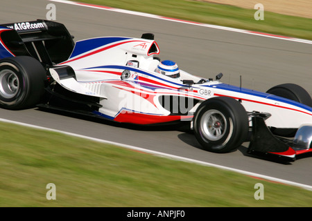 Le pilote de l'équipe Grande-bretagne Robbie Kerr A1 Grand Prix inaugural à circuit de Brands Hatch en Angleterre Banque D'Images