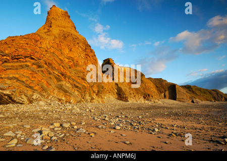 Les falaises de Sandymouth en Cornouailles du Nord, en Angleterre. Banque D'Images