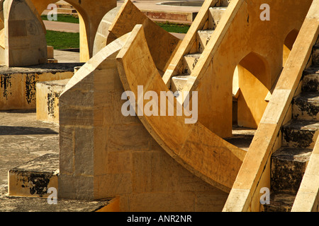 Détail de l'observatoire Jantar Mantar à Jaipur, Inde Banque D'Images