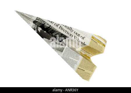 Avion avion en papier avion fusée Banque D'Images