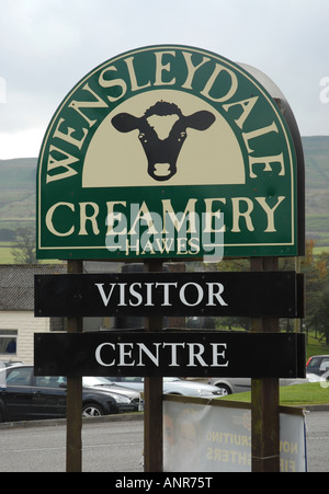 Wensleydale creamery sign in Hawes North Yorkshire Banque D'Images