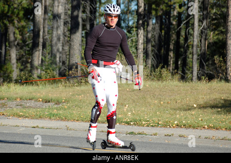 Canmore Nordic Centre de formation cross-country Banque D'Images