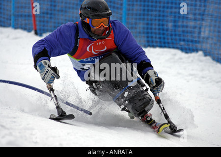 Denis Barbet de la France dans le slalom de ski alpin hommes concurrence Séance Banque D'Images