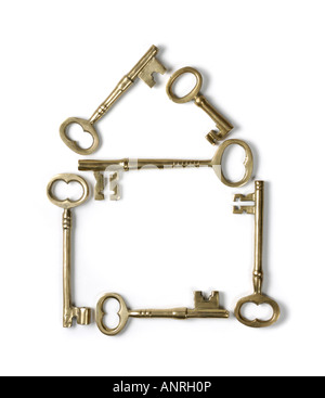 Symbole accueil faits de cuivre brillant skeleton keys Banque D'Images