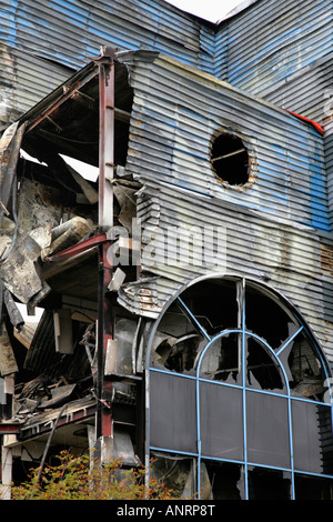 Détail des installations et de l'usine incendiée, Ladysmith Road, Grimsby. Banque D'Images