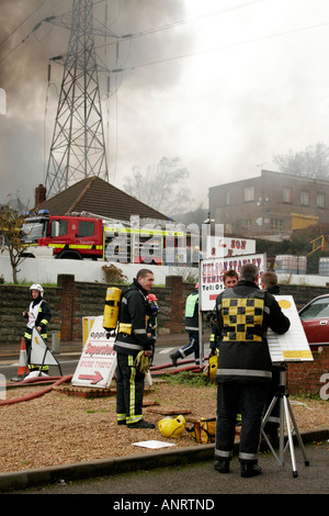 Incendie à Stanley Nelson Poole Dorset England UK Ferraille Banque D'Images