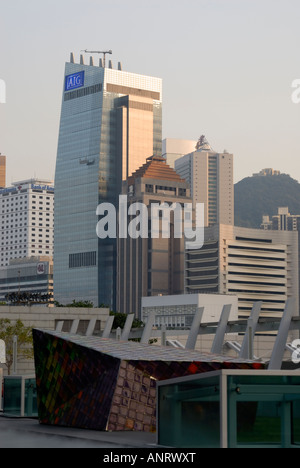 AIG de Hong Kong et d'autres immeubles de grande hauteur de l'ifc mall Banque D'Images