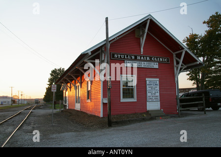 Baltimore and Ohio Rail Road Station de fret Stulls clinique cheveux Wooster Ohio Banque D'Images