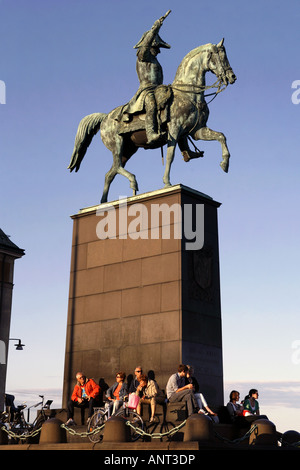 Le roi Charles XIV Jean Statue, Stockholm, Suède Banque D'Images