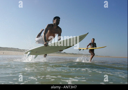 GARY GREEN WIND SURF À HOSSEGOR FRANCE Banque D'Images