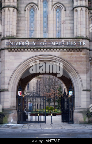 L'entrée à l'Université de Manchester Manchester UK Banque D'Images