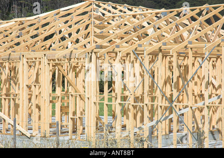 Nouveau cadre en bois maison en construction Banque D'Images
