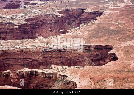 Avis de Buck Canyon Overlook, Canyonlands National Park dans l'Utah, USA Banque D'Images