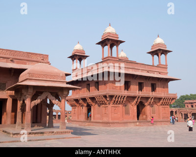 16e siècle Diwan i Khas Hall d'une audience privée dans abandonné "Ville De Victoire' Uttar Pradesh Inde Fatehpur Sikri Banque D'Images