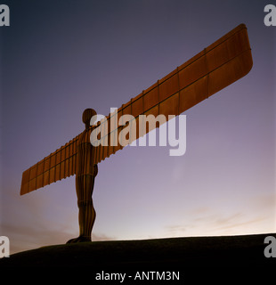 Ange de l'Amérique du Gateshead UK Conçu par Antony Gormley érigée Feb 1998 54m 20m de haut Banque D'Images