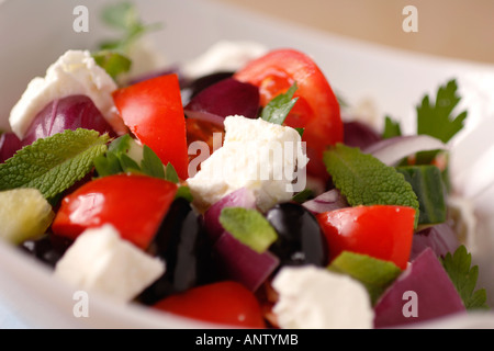 Salade grecque close up Banque D'Images