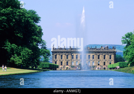 Chatsworth Fountain Lake Empereur Derbyshire 3 Banque D'Images