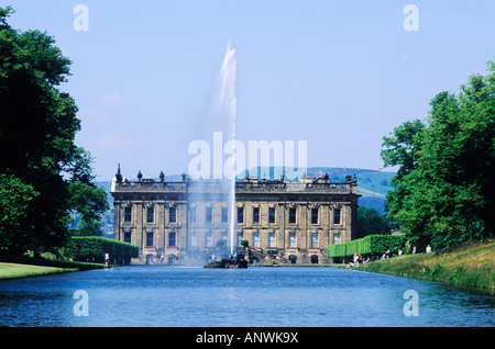 Chatsworth Fountain Lake Empereur Derbyshire 4 Banque D'Images