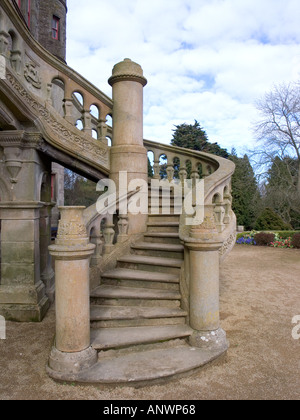 Style Italien escalier serpentine Belfast Castle Cave Hill Antrim Irlande du Nord UK Banque D'Images