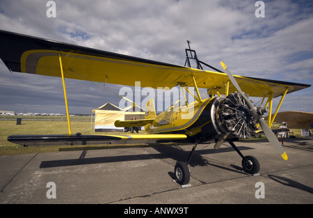 Pitts Python double decker (Grumman G-164A Super Ag-Cat) sur le terrain à Sola Airshow 2007, Norvège Banque D'Images