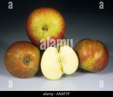 Groupe de Cox avec pommes fruits coupés pour afficher un article Banque D'Images