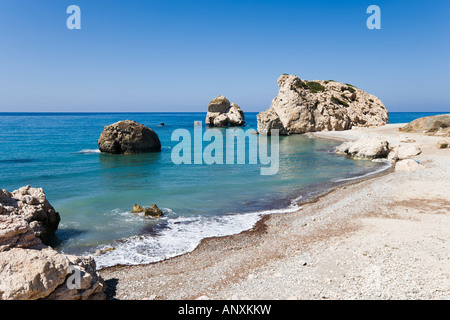 Rocher d'Aphrodite (Petra tou Romiou) ou, près de Pissouri, Chypre, Côte Ouest Banque D'Images