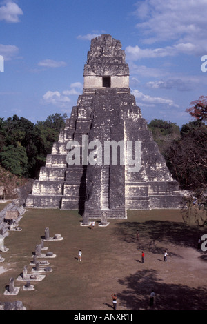 1 Temple ou Temple du Grand Jaguar, Tikal, Guatemala Banque D'Images