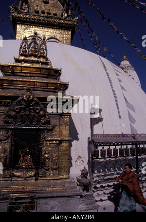 L'Asie, Népal, Katmandou, Temple de Swayambhunath (Monkey Temple) Banque D'Images