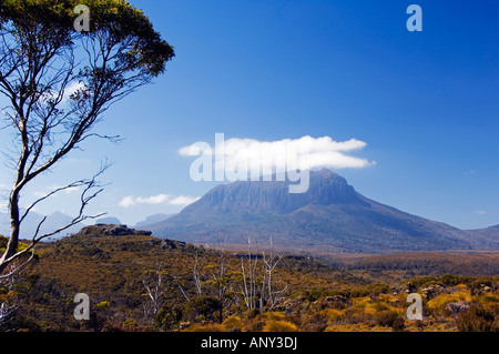 L'Australie, la Tasmanie, 'Cradle Mountain-Lake St Clair National Park'. Le mont Pélion Ouest sur l'Overland Track. Banque D'Images