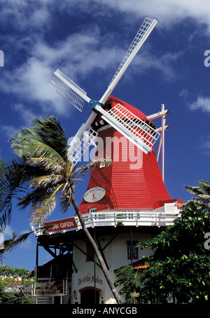 Caraïbes, Aruba. Ancien moulin, transformé en restaurant 'Mill' Banque D'Images