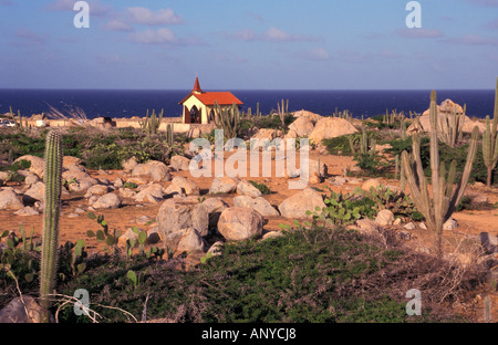 Caraïbes, Aruba, chapelle d'Alto Vista. Banque D'Images