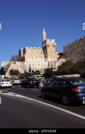 Tour de David dans la Citadelle près de la porte de Jaffa, dans la vieille ville de Jérusalem Banque D'Images