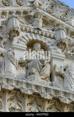 France, Rhône-Alpes, Lyon, Basilique Notre-Dame de Fourvière détail Banque D'Images