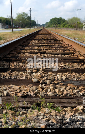 Des voies de chemin de fer en voie de l'horizon. Banque D'Images