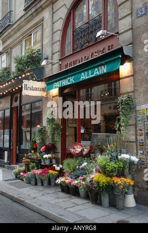 France, Paris, Patrick Allain un fleuriste en Ile Saint Louis Banque D'Images