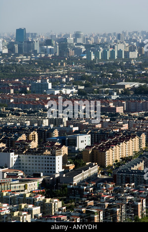 Vue panoramique sur la ville depuis les collines odorantes Park Beijing Chine Banque D'Images