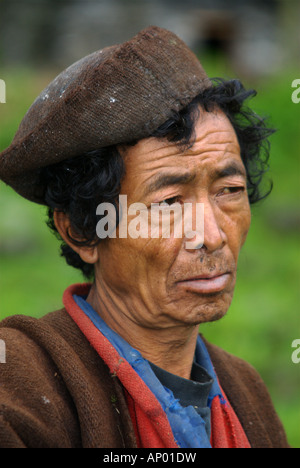Tamang Shepherd, ganesh himal, Népal Banque D'Images