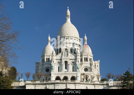 Europe, France, Paris, Montmartre : Matin Voir de Basilique du Sacré-Cœur, Banque D'Images