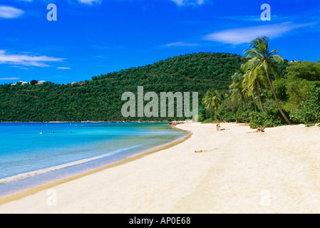 Les gens On Beach At Magens Bay St Thomas, Îles Vierges Américaines Banque D'Images