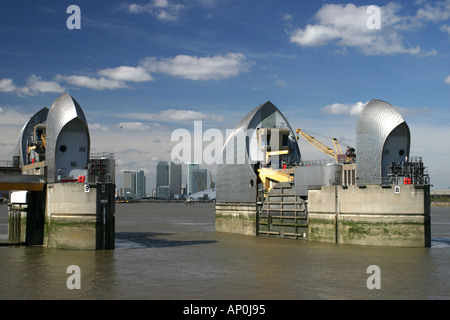 Thames Barrier Woolwich à Canary Wharf Banque D'Images