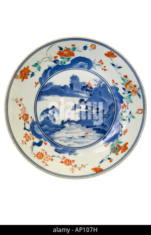 L'exportation du Japon imari arita ware port a été adopté le moyen de la plaque de Nagasaki période edo arita imari kakiemon ware Banque D'Images