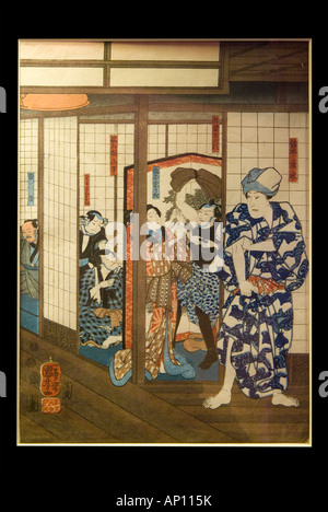 Diptyque théâtral d'impression représentant bando shuka comme shiro ito de hashimoto ya et sawamura sojuro 1852 shitauri 3 rat Banque D'Images