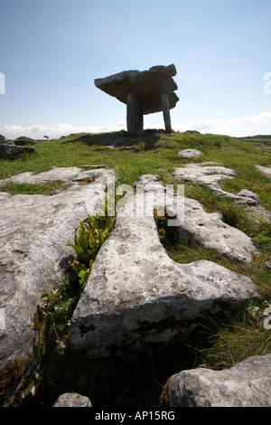 Dolmen de Poulnabrone portal ou tombe le Burren à l'ouest de l'Irlande datant de la période néolithique, probablement entre 4200 et 290 av. J.-C.-B. Banque D'Images