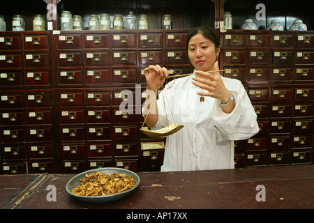 La médecine traditionnelle chinoise, Shanghai Banque D'Images